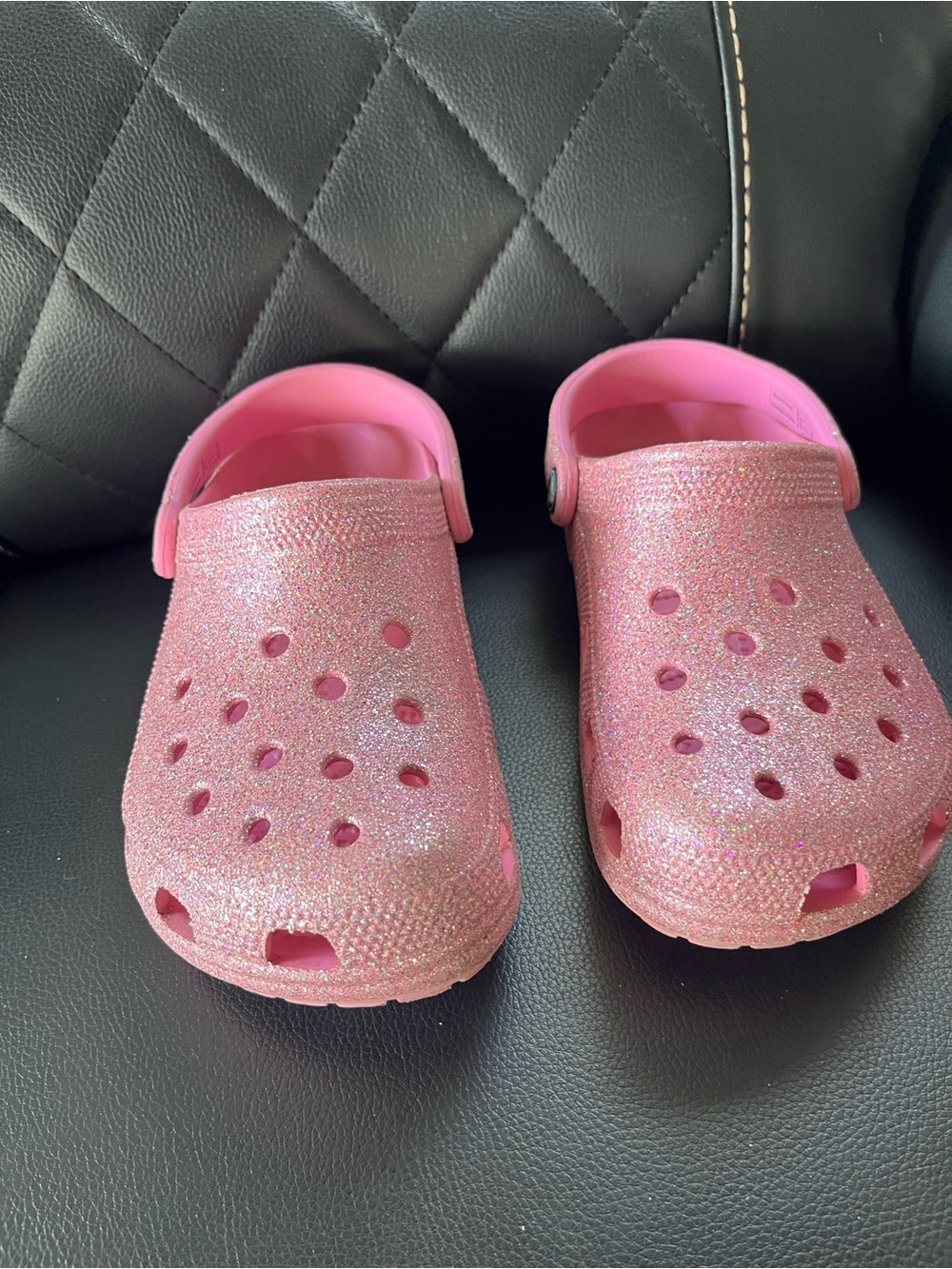 Crocs Classic Glitter Pink Clogs Women’s Size 6 Men’s 4 Sparkle